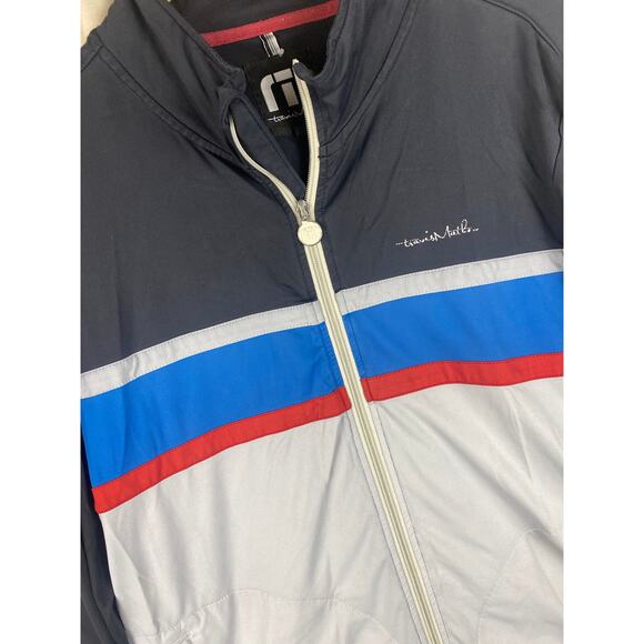 Travis Mathew Colorblock Full Zip Up Track Jacket Men’s sz Large L Stripe Golf - Picture 1 of 10